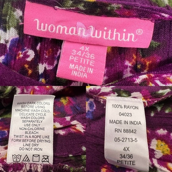 Woman Within Pink Floral Sleeveless Maxi Dress with Crochet Sweater Size 4X NWT - Picture 9 of 15